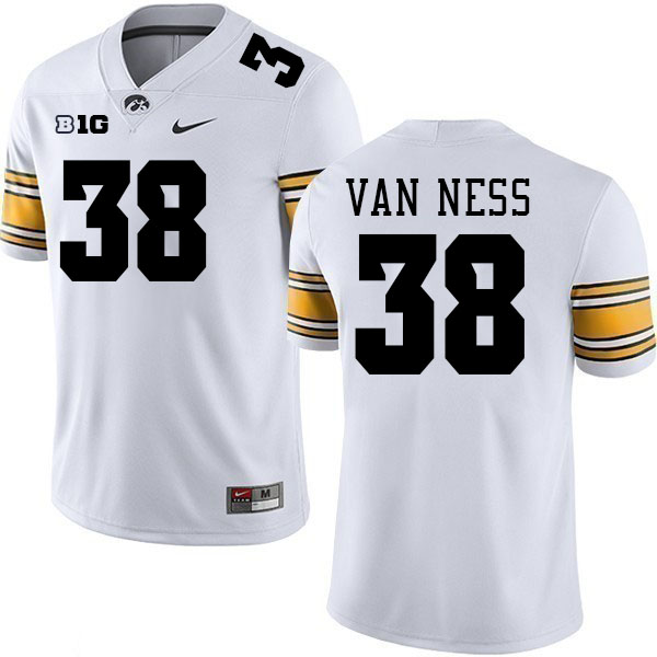 Men #38 Devan Van Ness Iowa Hawkeyes College Football Jerseys Stitched-White